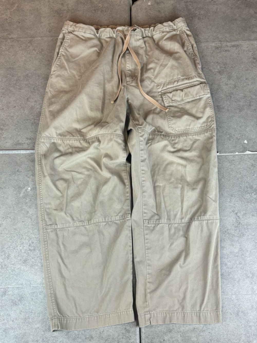 Y2k tan structure double knee cargo pants